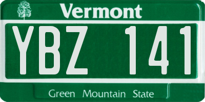 VT license plate YBZ141