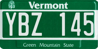 VT license plate YBZ145