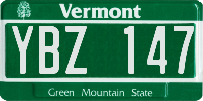 VT license plate YBZ147