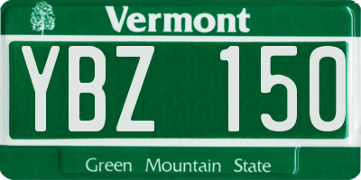 VT license plate YBZ150