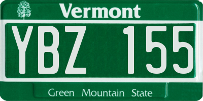 VT license plate YBZ155