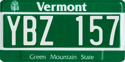 VT license plate YBZ157