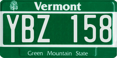 VT license plate YBZ158