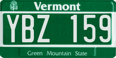 VT license plate YBZ159