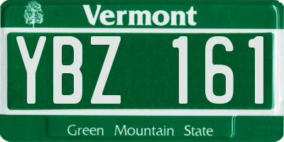 VT license plate YBZ161