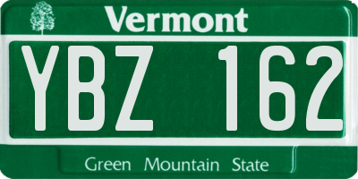 VT license plate YBZ162