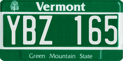 VT license plate YBZ165