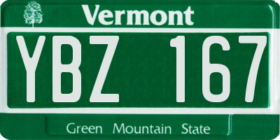 VT license plate YBZ167