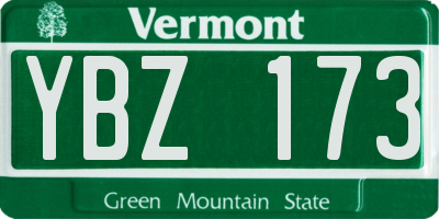 VT license plate YBZ173