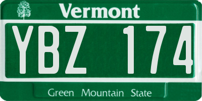 VT license plate YBZ174