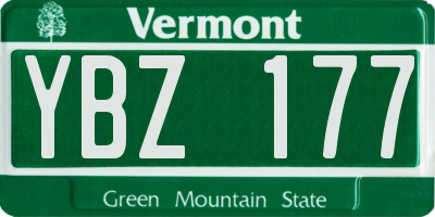 VT license plate YBZ177