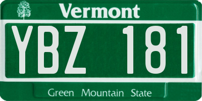 VT license plate YBZ181