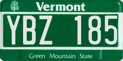 VT license plate YBZ185
