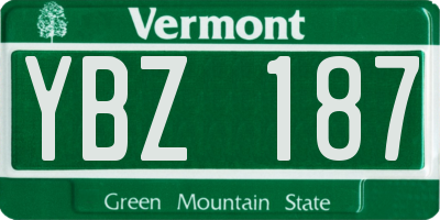 VT license plate YBZ187