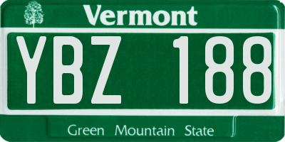 VT license plate YBZ188