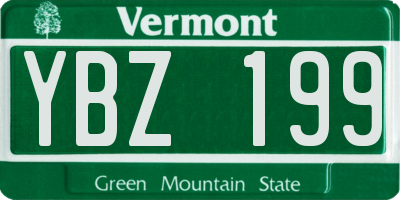 VT license plate YBZ199