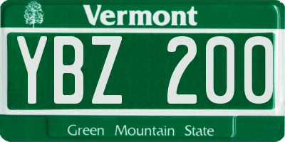 VT license plate YBZ200