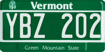 VT license plate YBZ202
