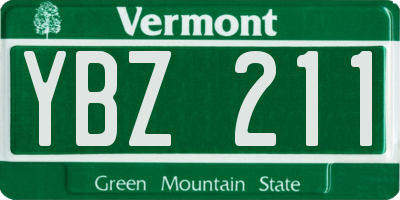 VT license plate YBZ211
