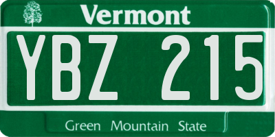 VT license plate YBZ215