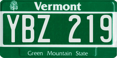 VT license plate YBZ219