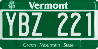VT license plate YBZ221