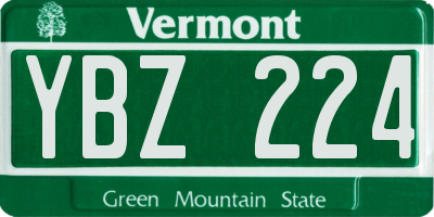 VT license plate YBZ224