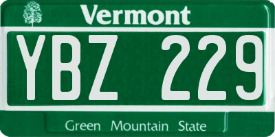 VT license plate YBZ229