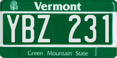 VT license plate YBZ231