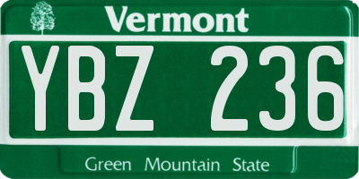 VT license plate YBZ236