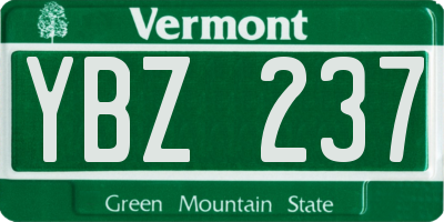 VT license plate YBZ237