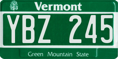 VT license plate YBZ245