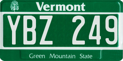 VT license plate YBZ249