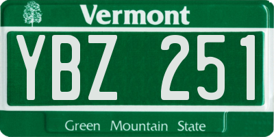 VT license plate YBZ251