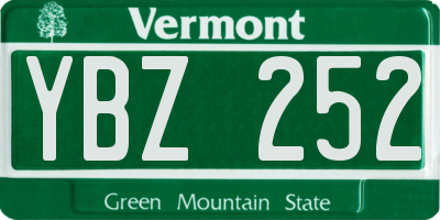 VT license plate YBZ252