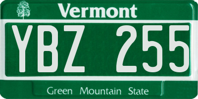 VT license plate YBZ255