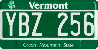 VT license plate YBZ256