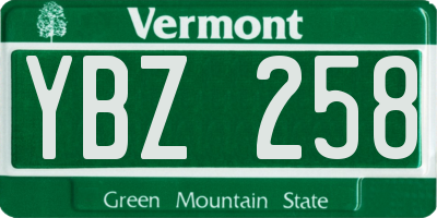 VT license plate YBZ258