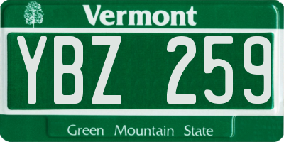 VT license plate YBZ259