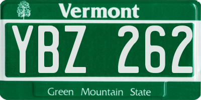 VT license plate YBZ262