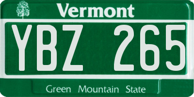 VT license plate YBZ265