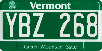 VT license plate YBZ268
