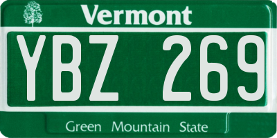 VT license plate YBZ269