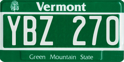 VT license plate YBZ270
