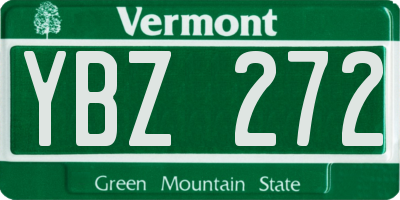 VT license plate YBZ272