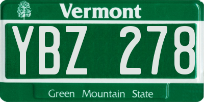 VT license plate YBZ278