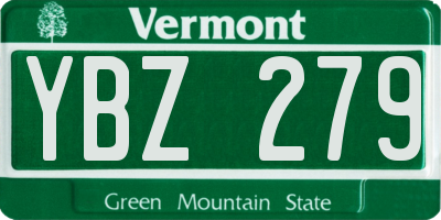 VT license plate YBZ279