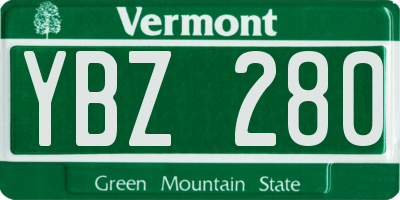 VT license plate YBZ280