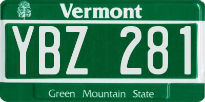 VT license plate YBZ281