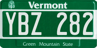 VT license plate YBZ282